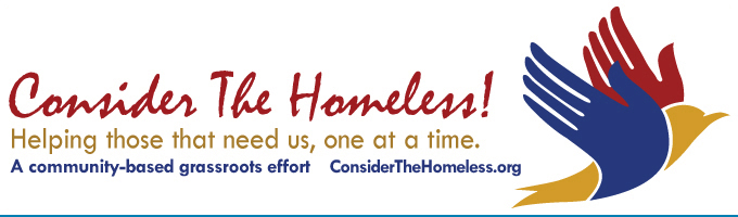 Consider The Homeless!  logo and link to website