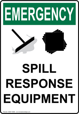 Spill Response Equiptment sign